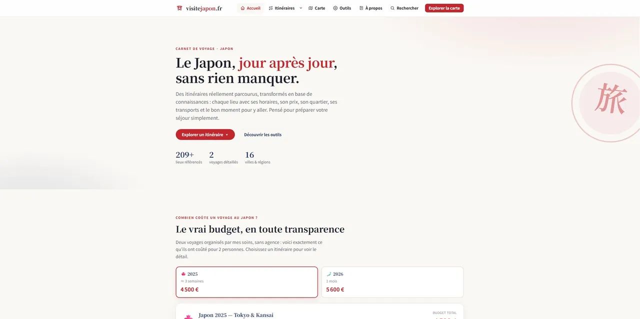 Aperçu du site Visite Japon